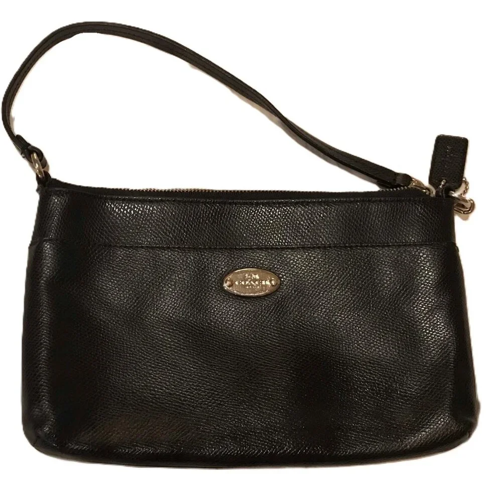 Coach black leather purse or wristlet - Vintage